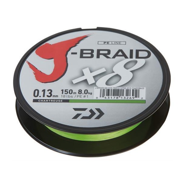 Daiwa J-Braid X8 Chartreuse 150m - Bilde 2