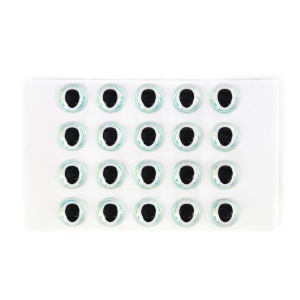 Epoxy Eyes oval dubbel - svart/pearl, 5,5 mm