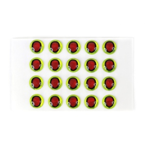 Epoxy Eyes oval dubbel - svart/chartreuse, 5,5mm